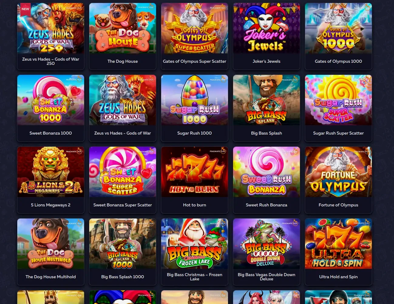 Panoramica dei giochi disponibili su Wild Casino dopo la registrazione